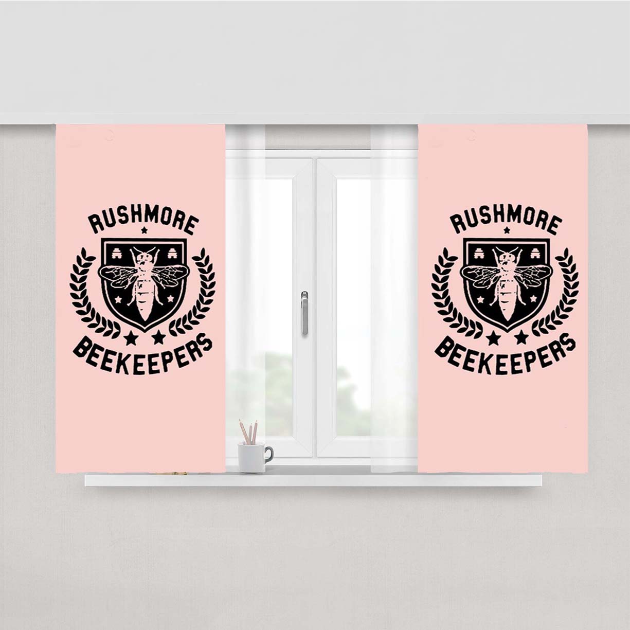 Rushmore Academy Bee Keepers Wes Anderson Peach Skin Window Curtains