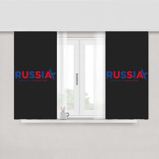 Russia Logo Dark Grey Peach Skin Window Curtains