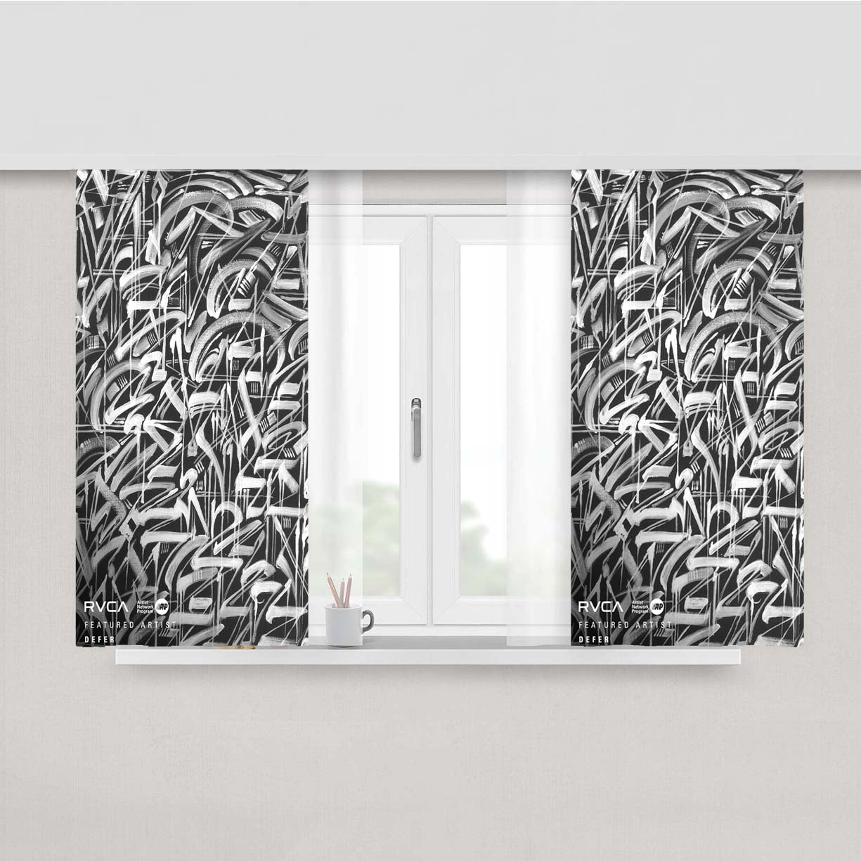 Rvca Art Peach Skin Window Curtains