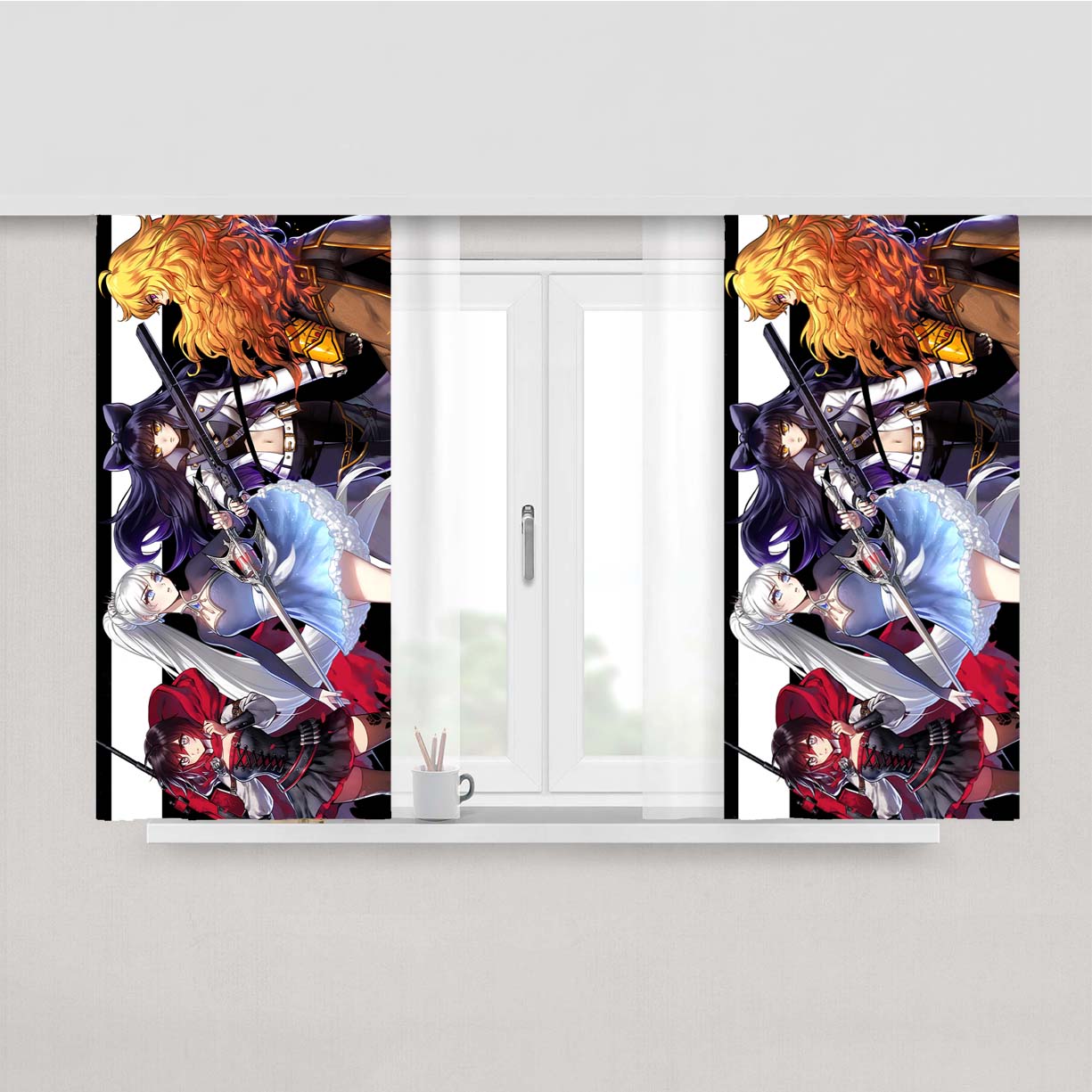Rwby Full Team Wallpaper Peach Skin Window Curtains