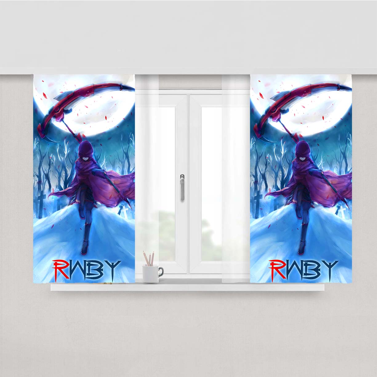 Rwby Scythe Peach Skin Window Curtains