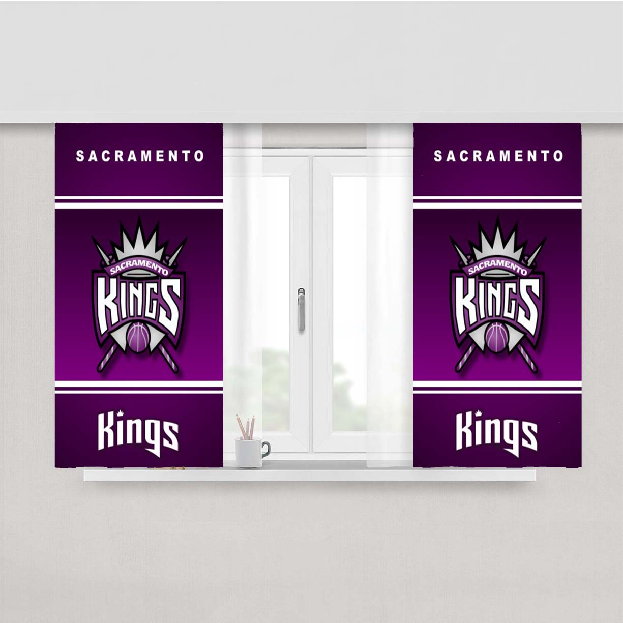 Sacramento Kings Peach Skin Window Curtains