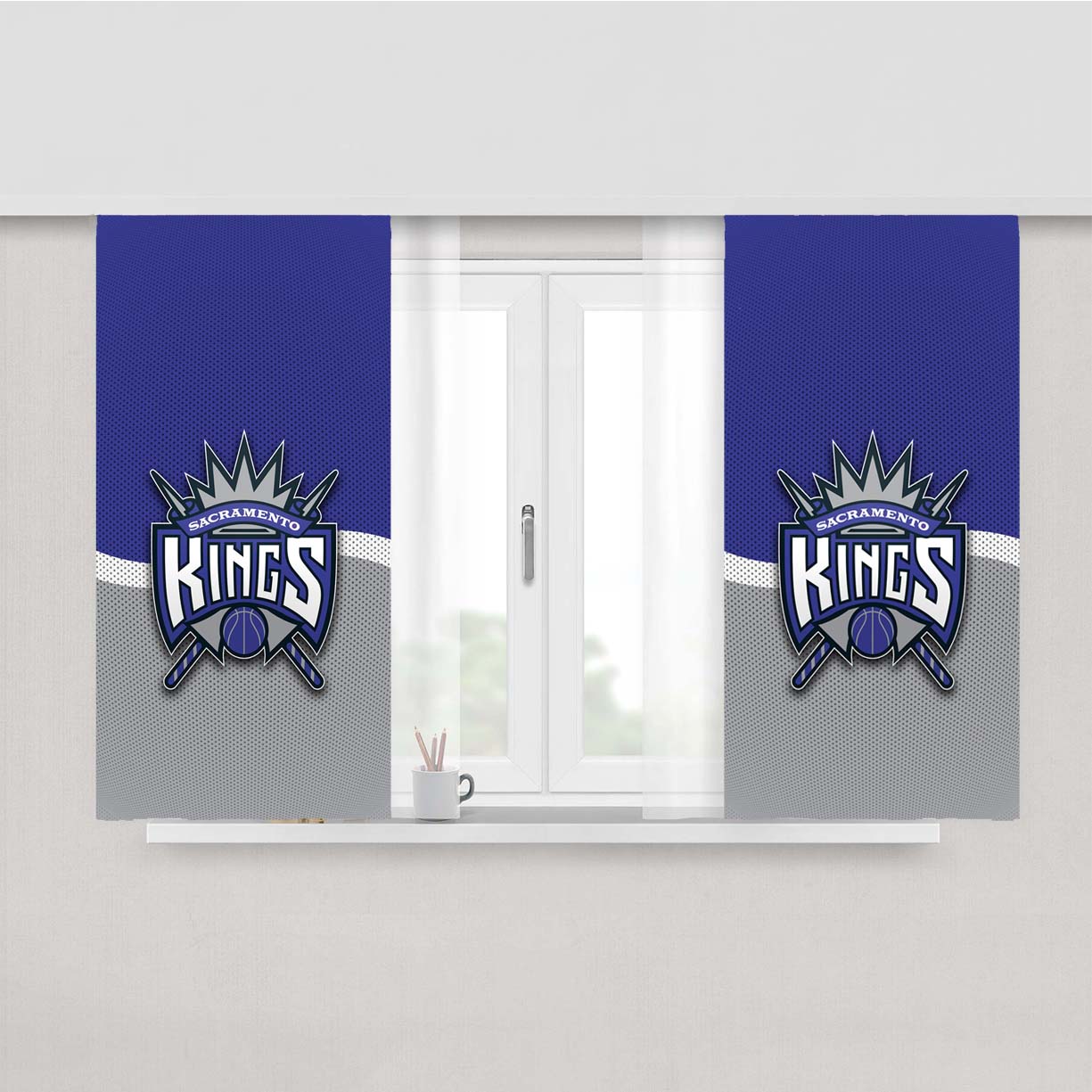 Sacramento Kings Logo Jersey Peach Skin Window Curtains
