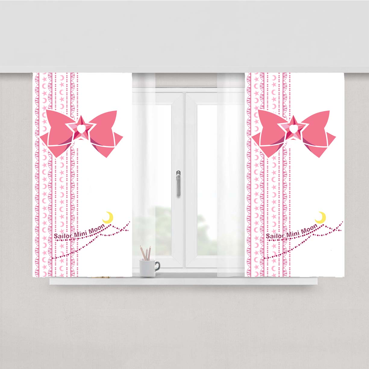 Sailor Chibi Mini Moon Peach Skin Window Curtains