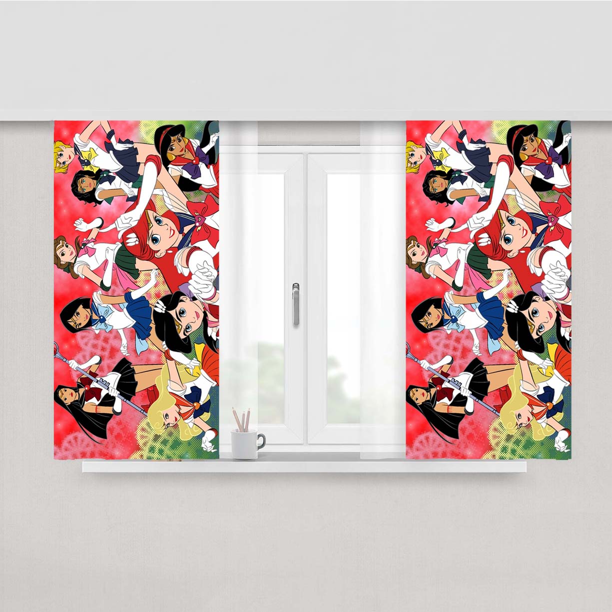 Sailor Moon Peach Skin Window Curtains