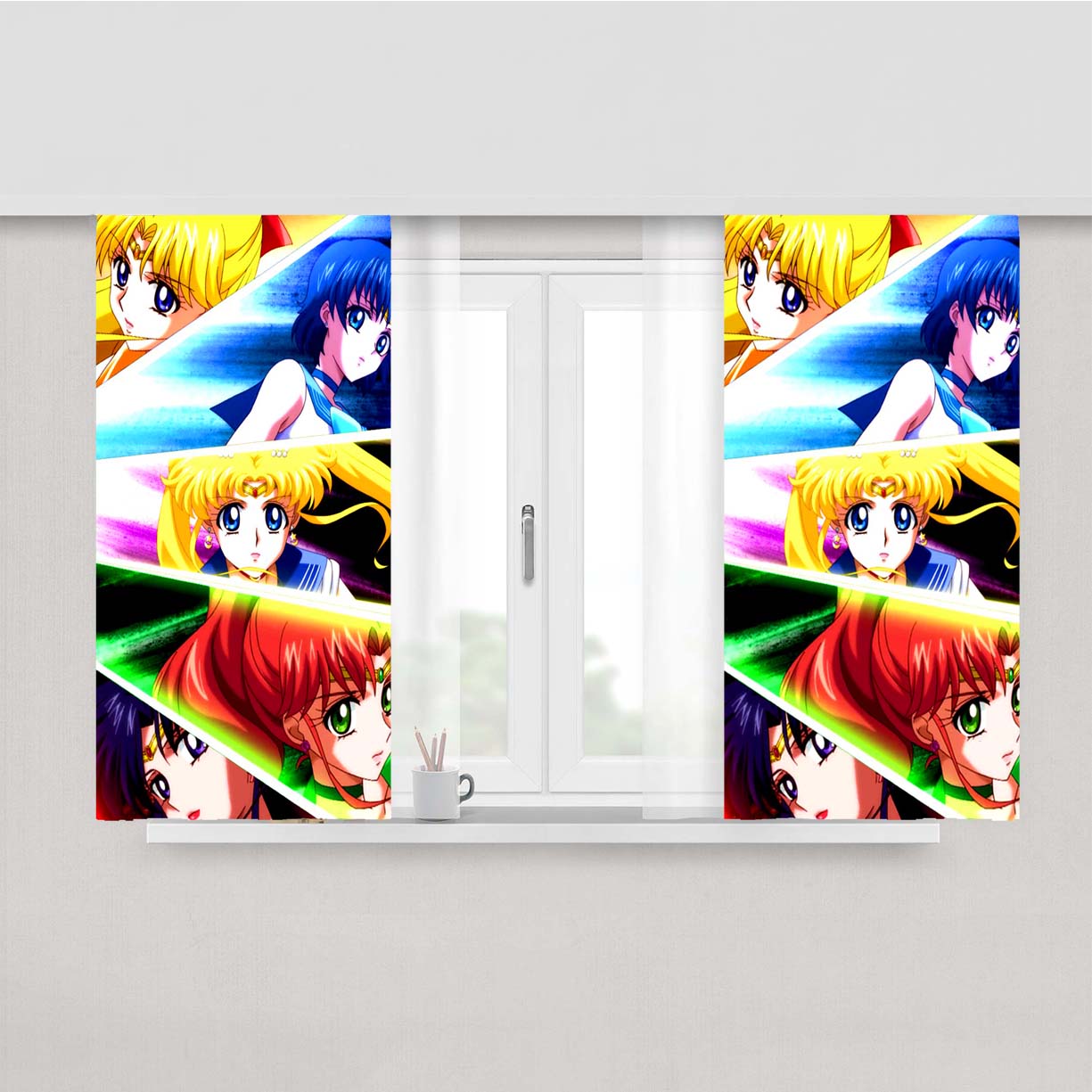 Sailor Moon Crystal Wallpaper Peach Skin Window Curtains