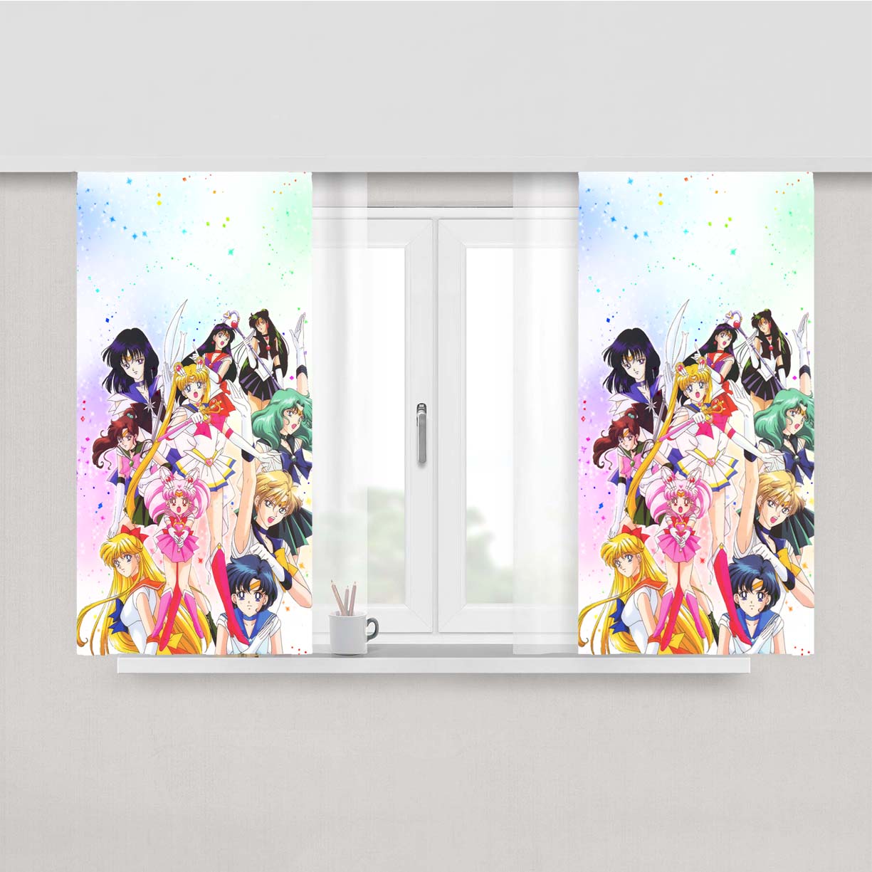 Sailor Moon Group- Peach Skin Window Curtains