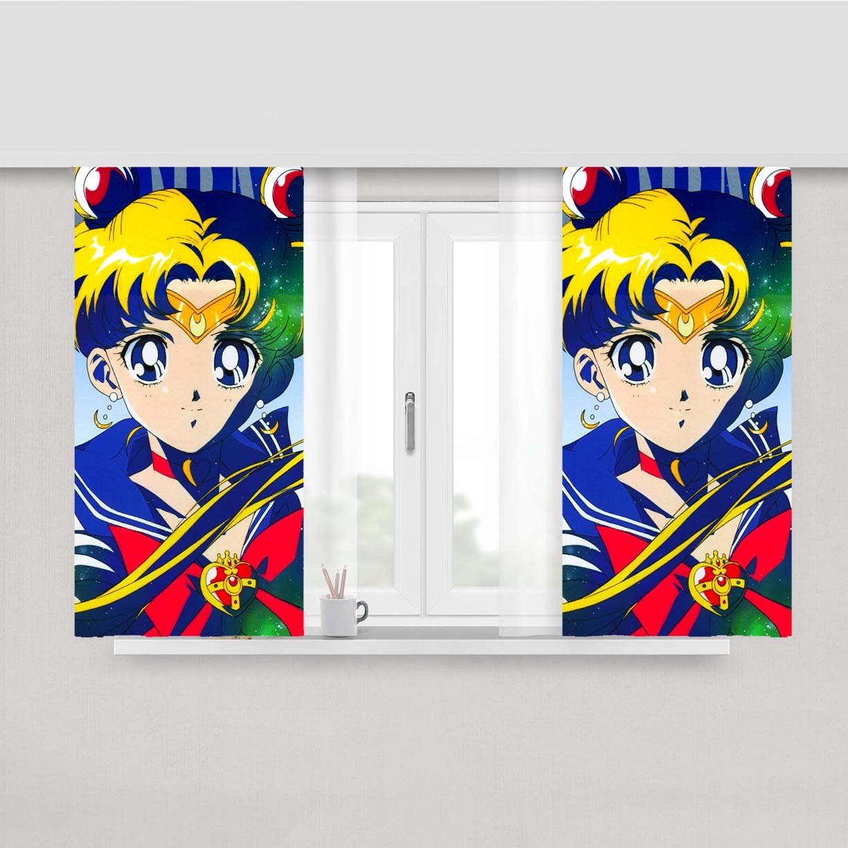 Sailor Moon Usagi Tsukino Peach Skin Window Curtains