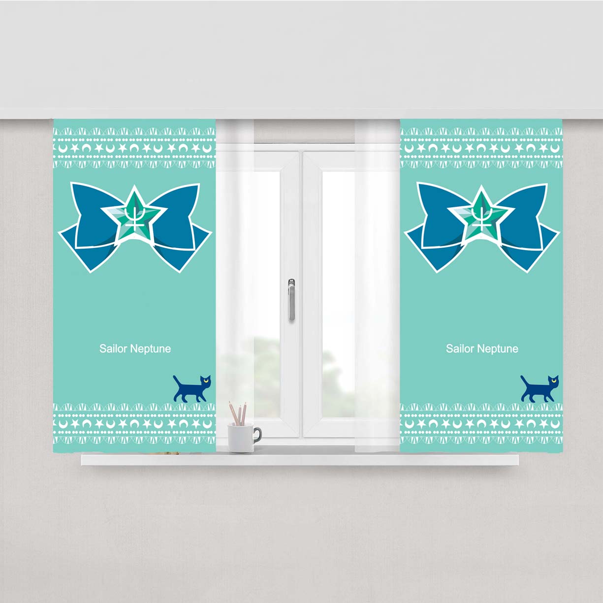 Sailor Neptune Peach Skin Window Curtains