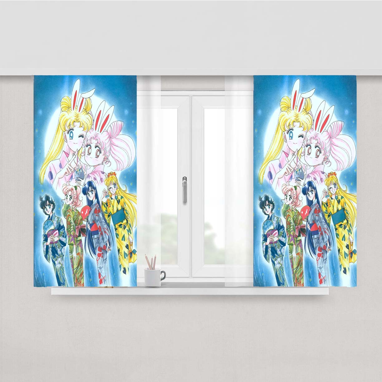 Sailormoon Ki Peach Skin Window Curtains