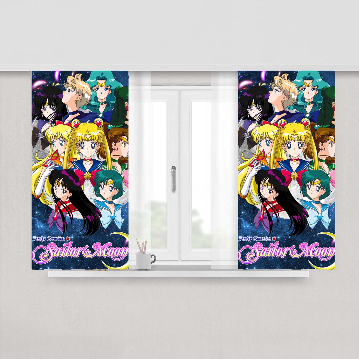 Sailormoon Supernova Girl Peach Skin Window Curtains
