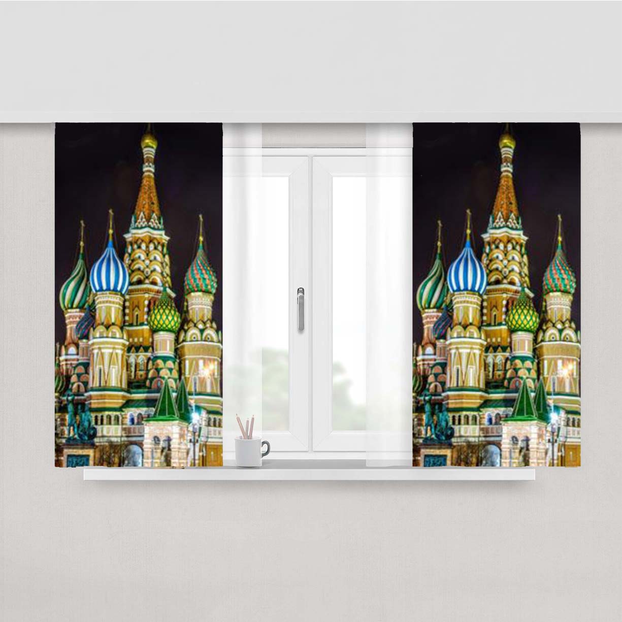 Saint Basils Cathedral Moscow Russia L Peach Skin Window Curtains