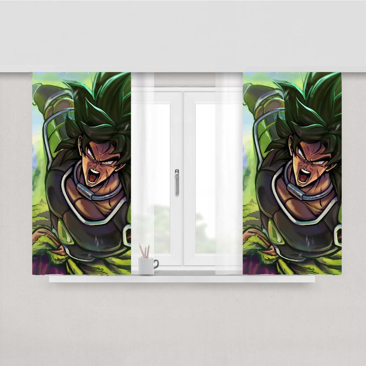 Saiyan Broly Peach Skin Window Curtains