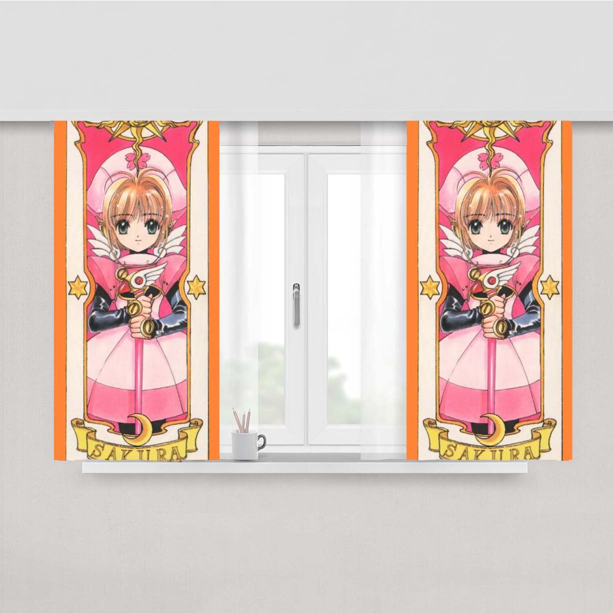 Sakura Cover Peach Skin Window Curtains