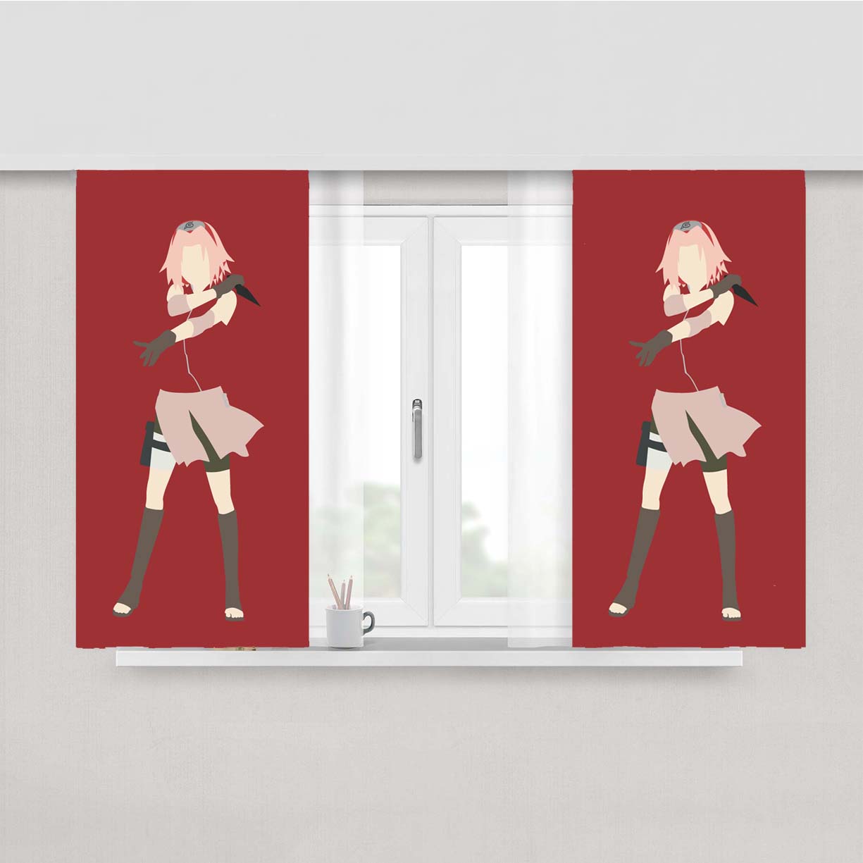 Sakura Haruno Wallpaper Peach Skin Window Curtains