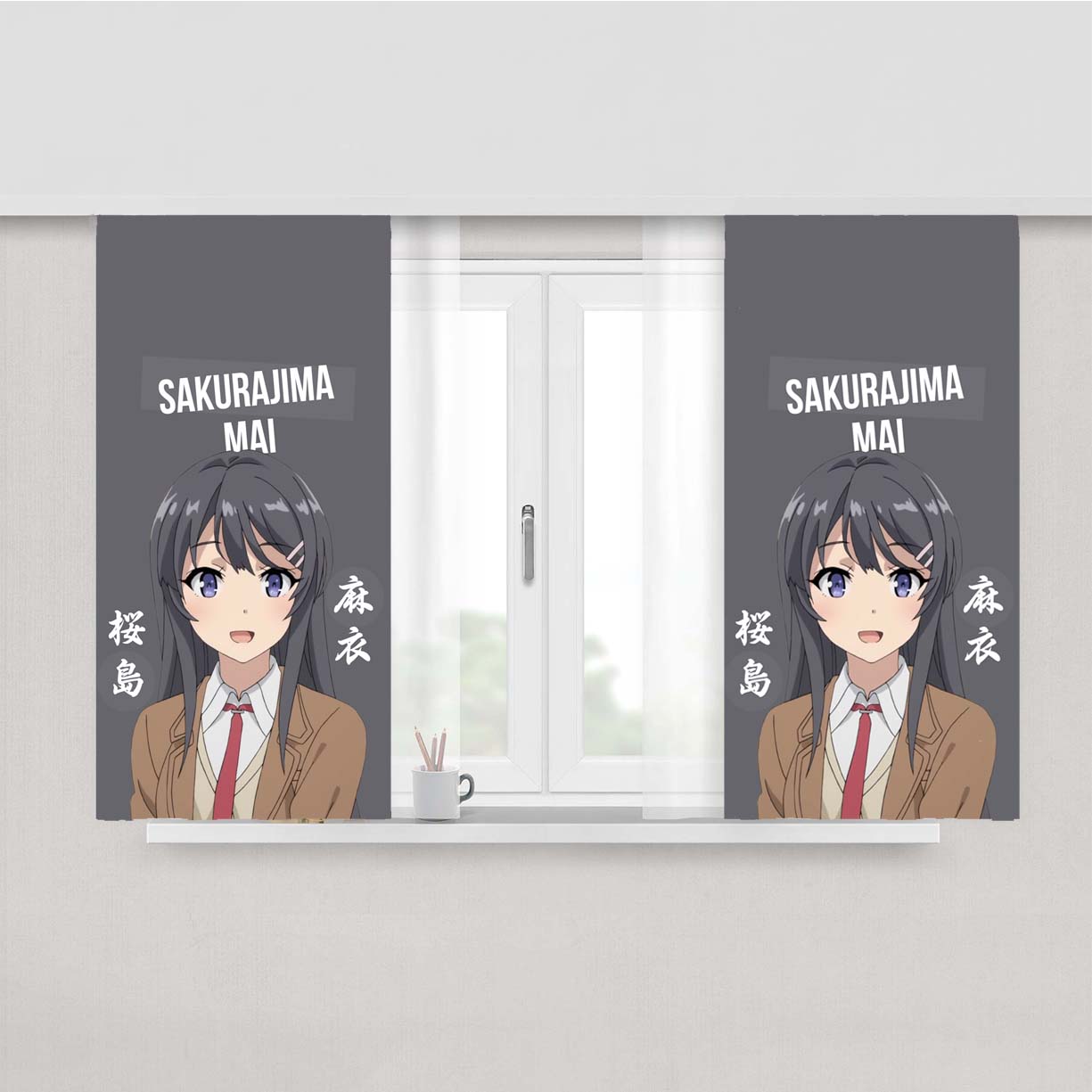 Sakurajima Mai Peach Skin Window Curtains