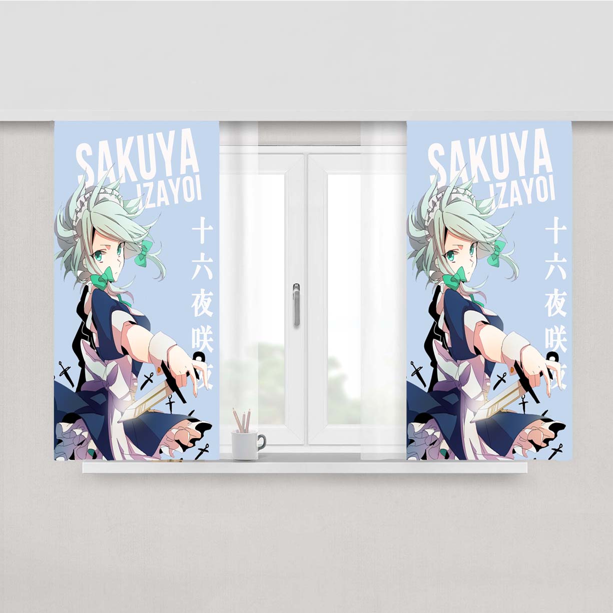 Sakuya Izayoi Remilia Touhou Peach Skin Window Curtains