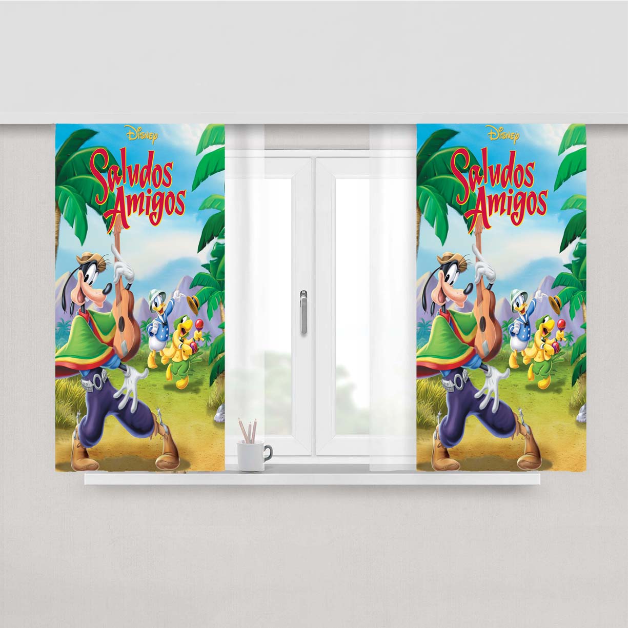 Saludos Amigos Peach Skin Window Curtains