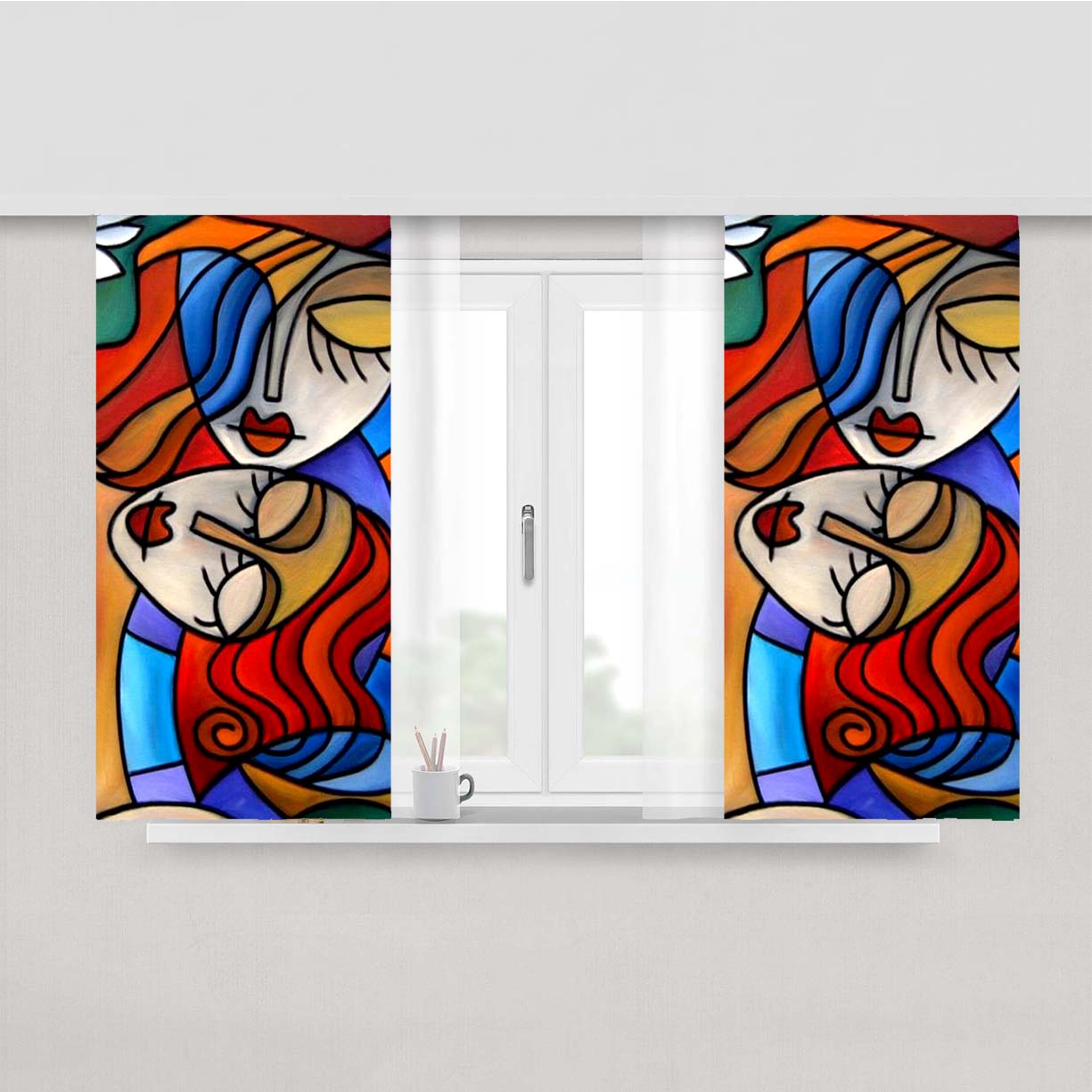 Salvador Dali Painting Art Peach Skin Window Curtains