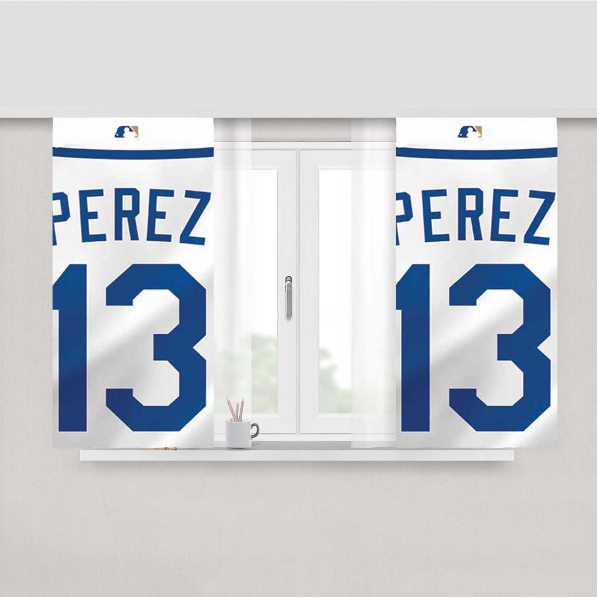 Salvadore Perez Jersey 13 Peach Skin Window Curtains