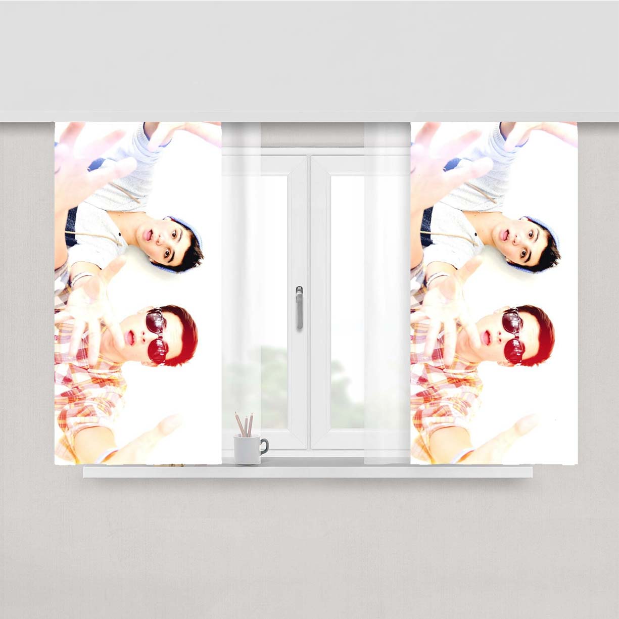 Sam Pottorff And Kian Lawley Peach Skin Window Curtains