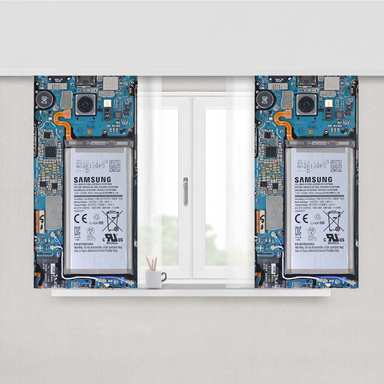 Samsung Galaxy Internals Peach Skin Window Curtains