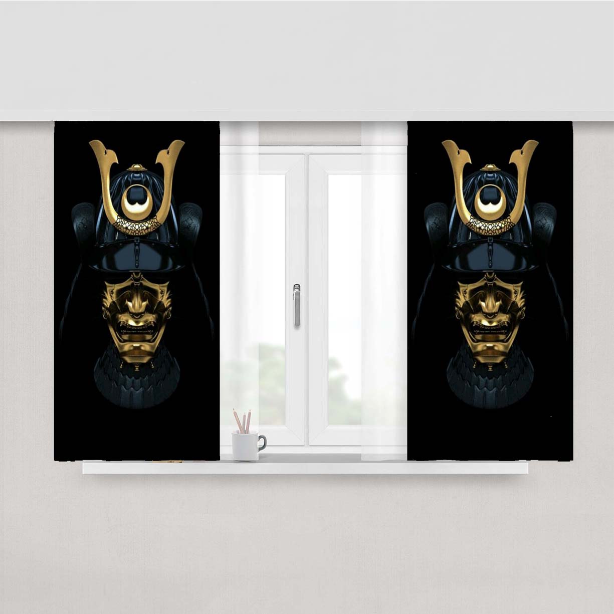 Samurai Japan Style Peach Skin Window Curtains
