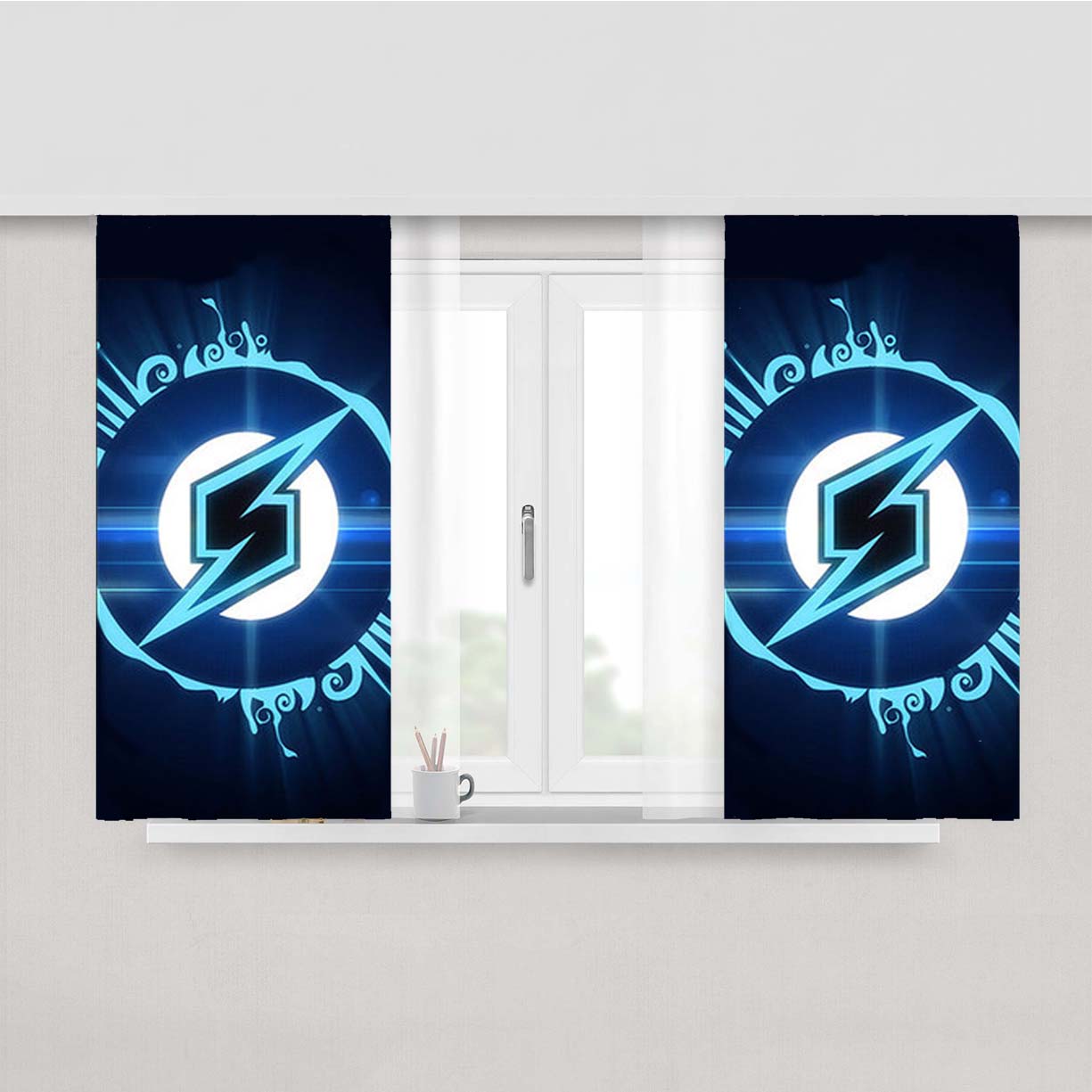 Samus Logo Game Peach Skin Window Curtains