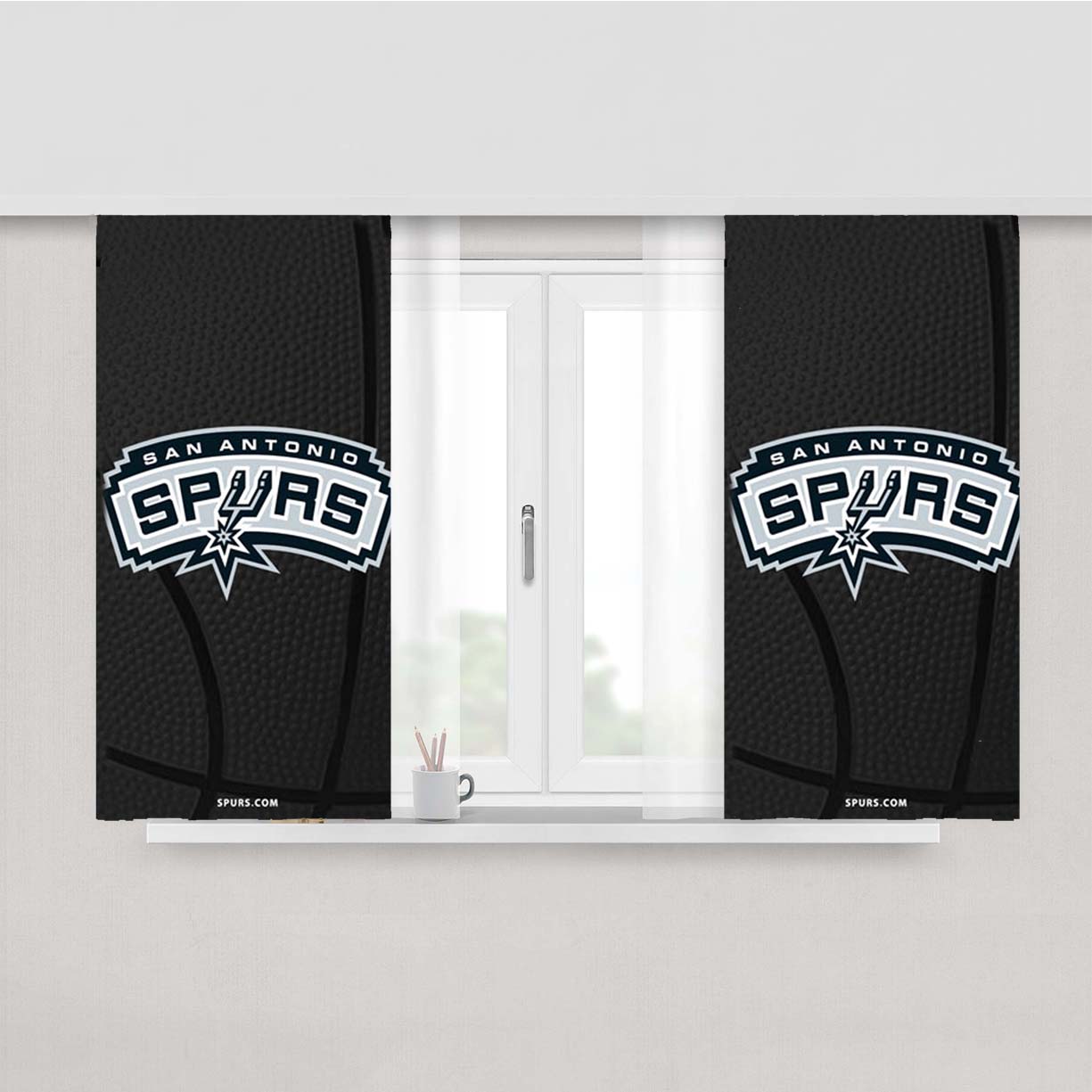 San Antonio Spurs Art Peach Skin Window Curtains