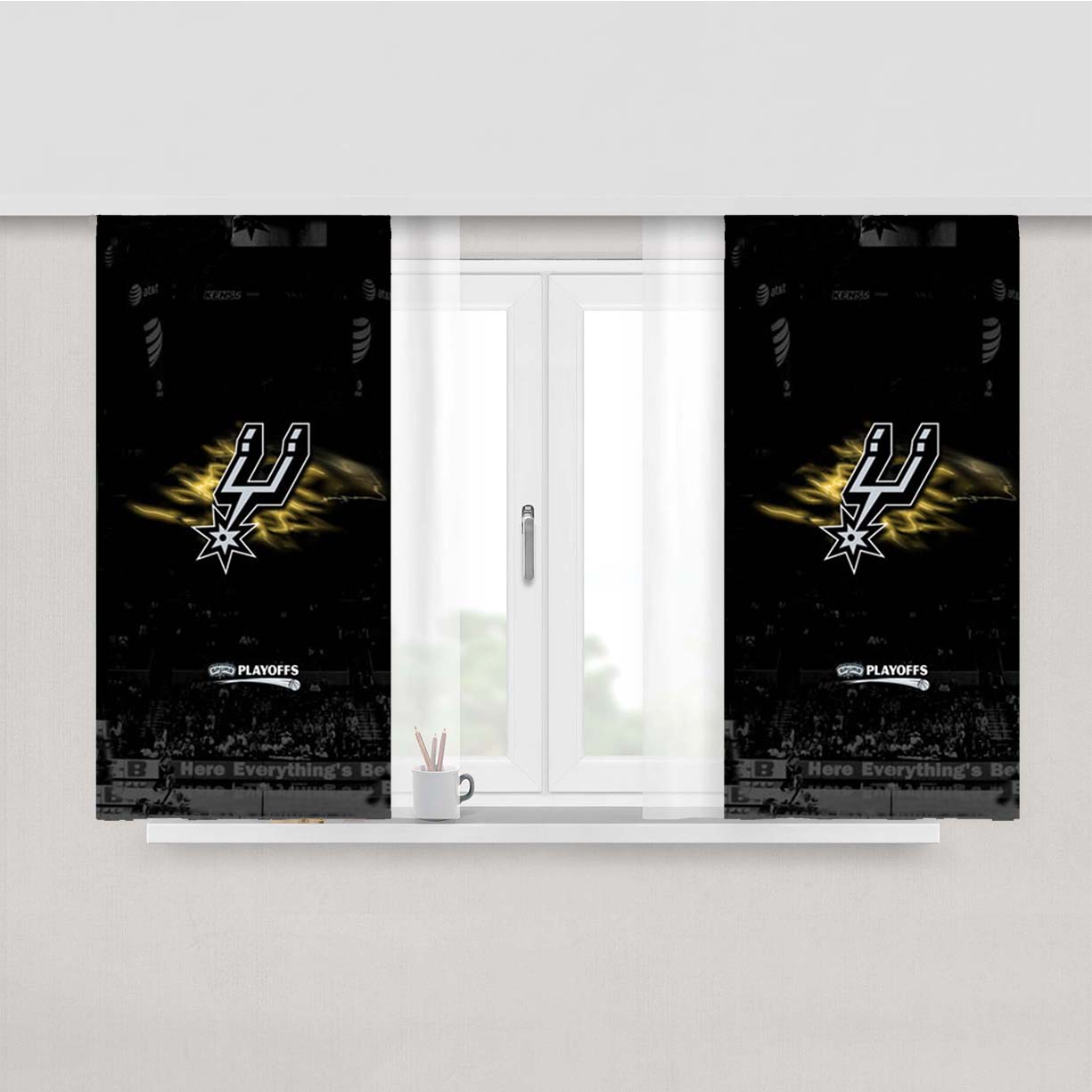 San Antonio Spurs Field Peach Skin Window Curtains