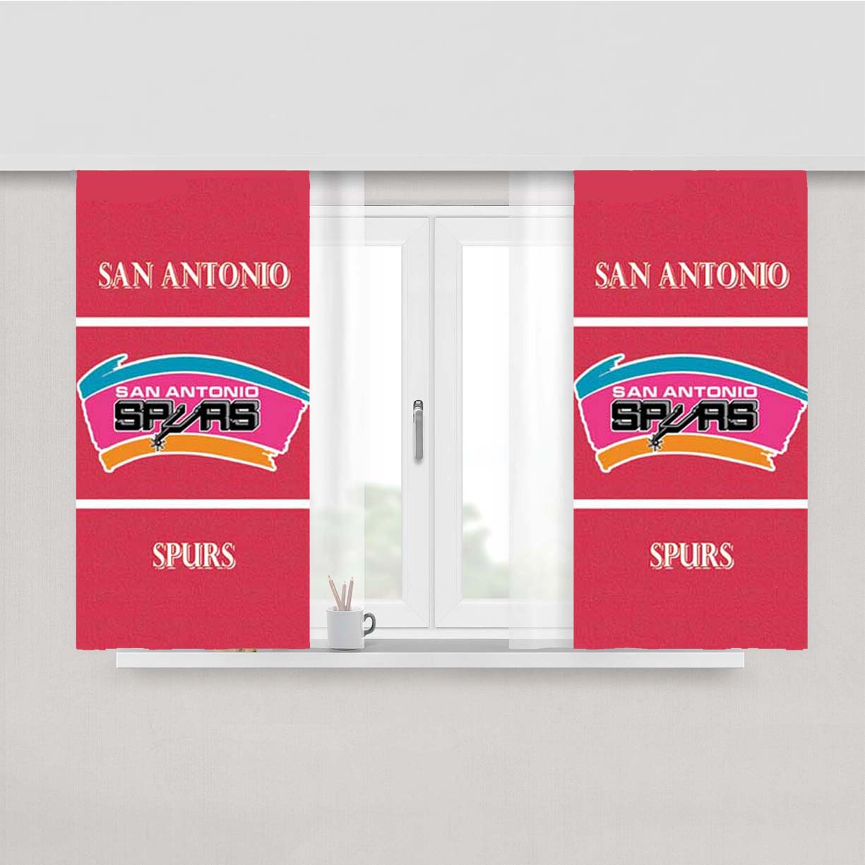 San Antonio Spurs Swatch Peach Skin Window Curtains