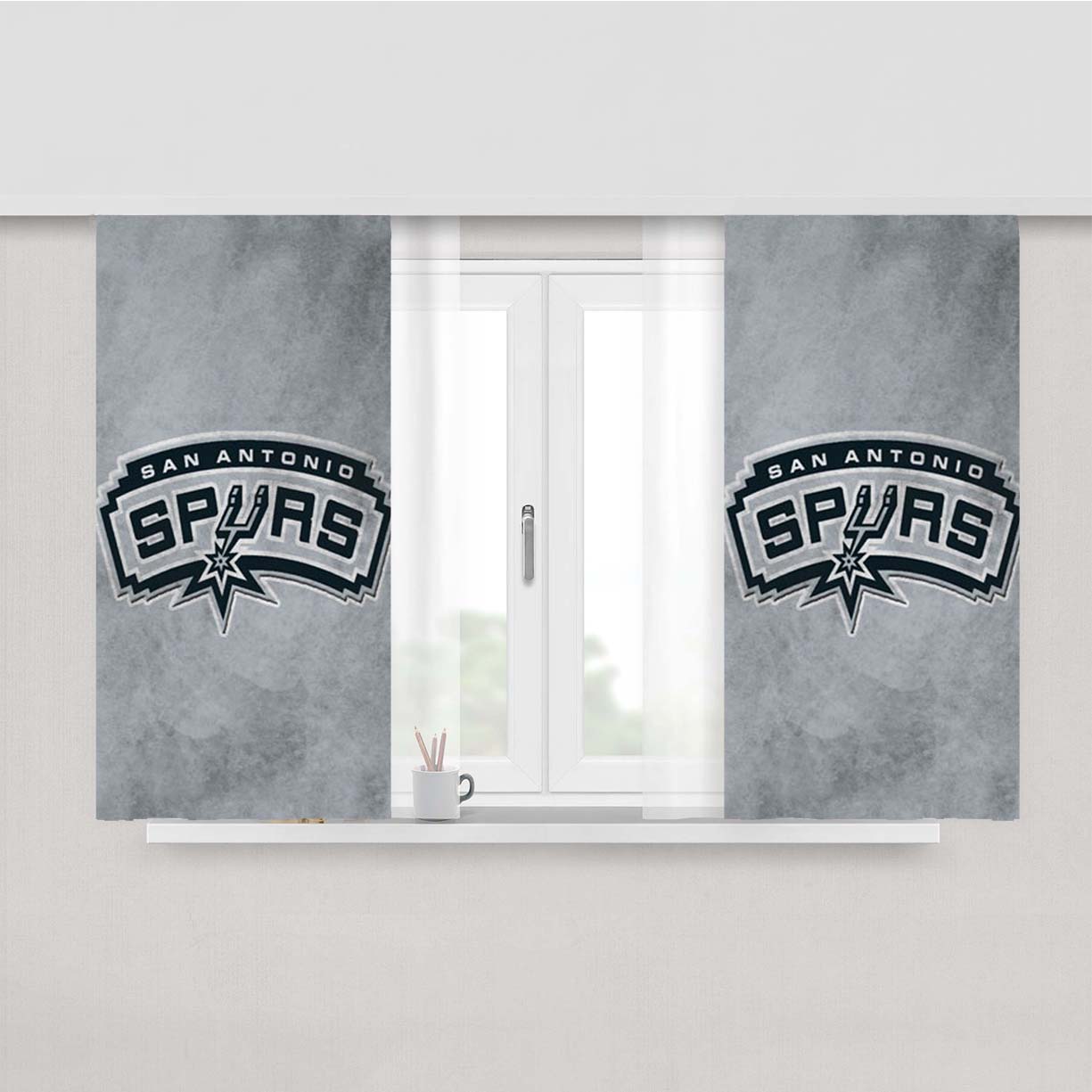 San Antonio Spurs Symbol Peach Skin Window Curtains