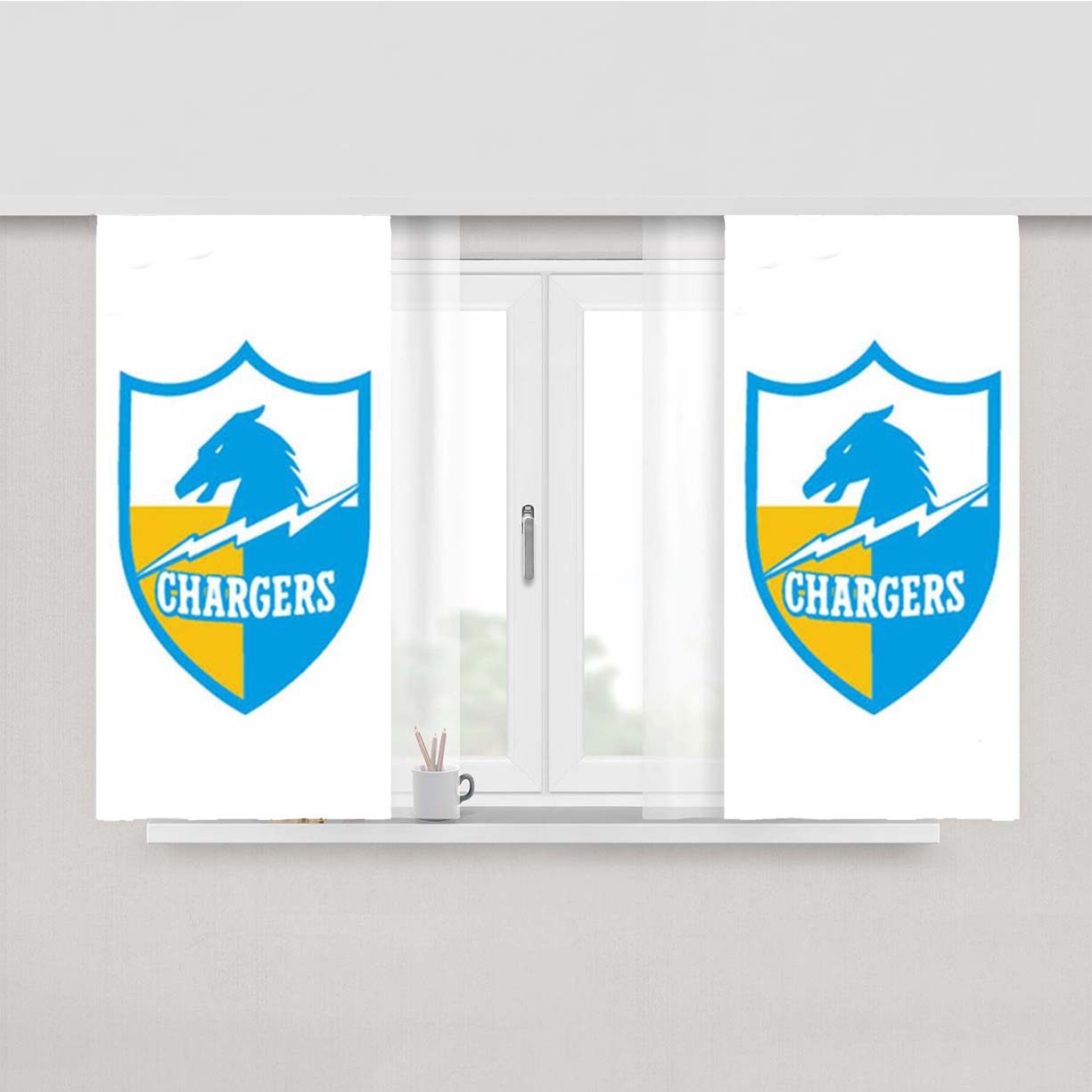 San Diego Chargers Badge Sports Peach Skin Window Curtains