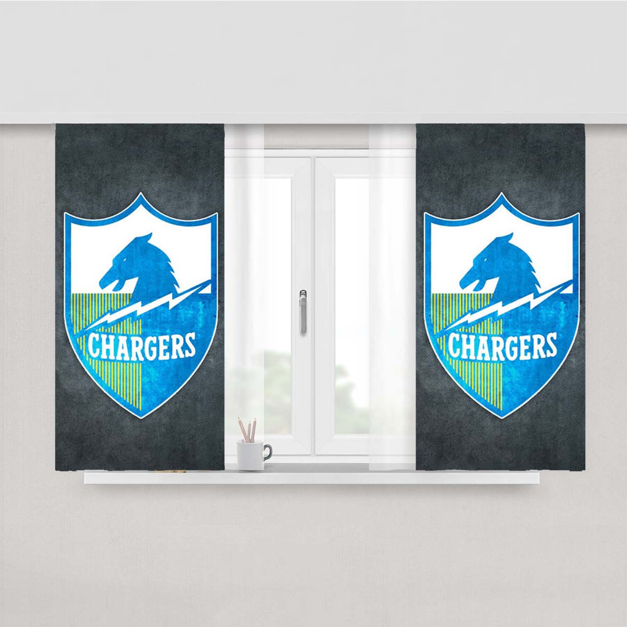 San Diego Chargers Logo Peach Skin Window Curtains