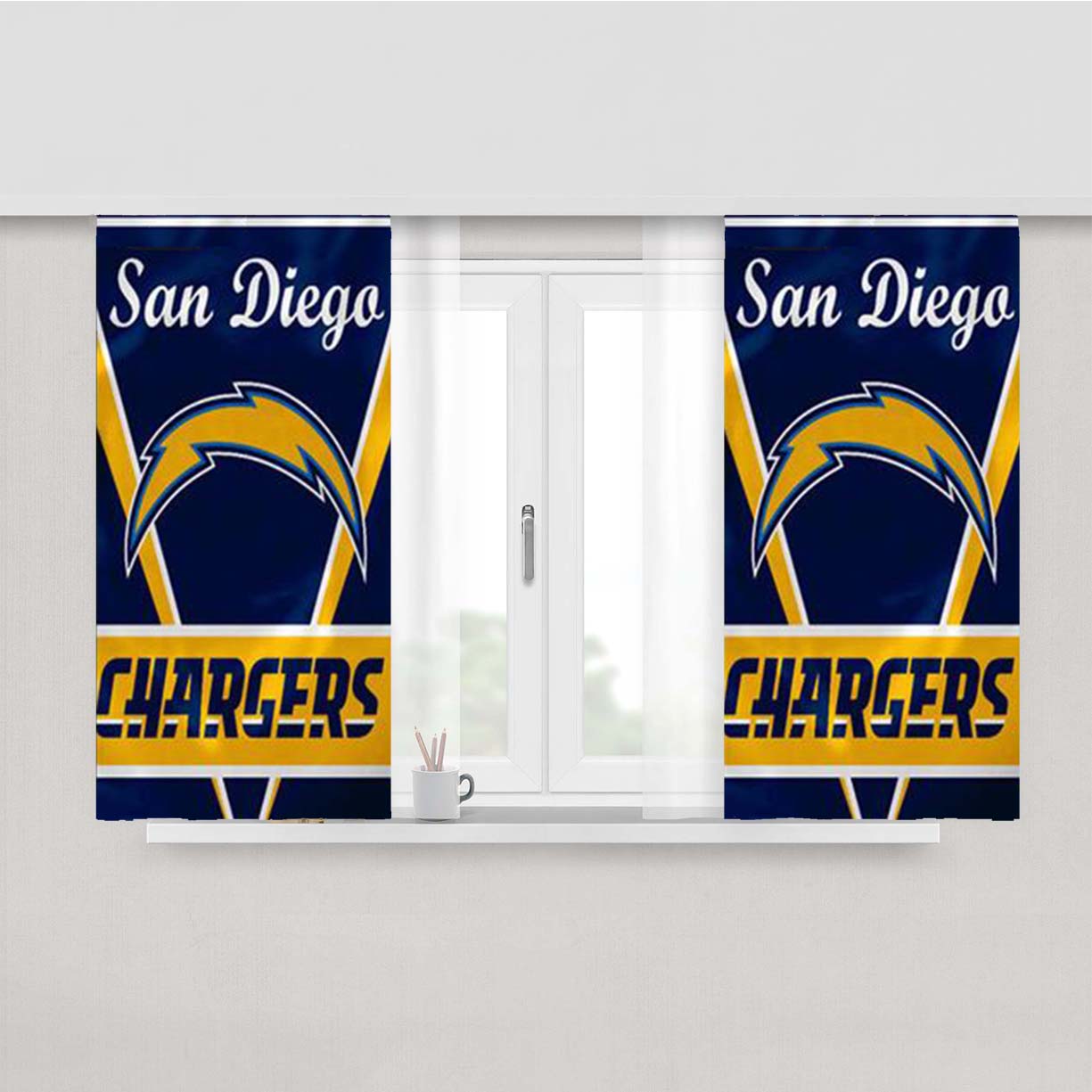 San Diego Chargers Wall Banner Flag Peach Skin Window Curtains