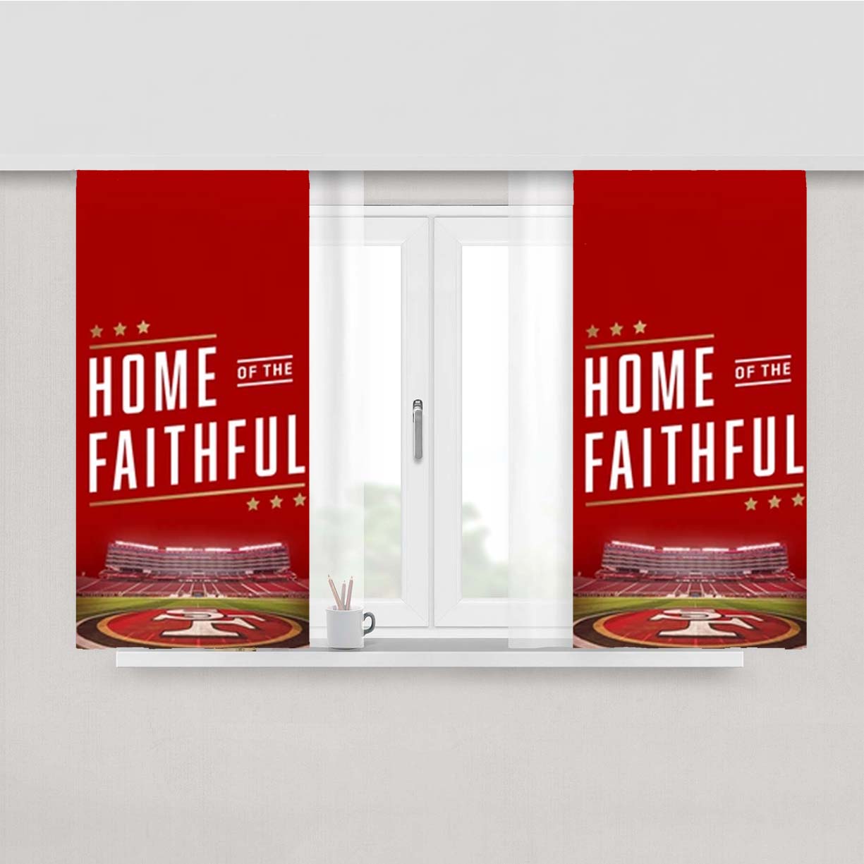 San Francisco 49Ers 4 Peach Skin Window Curtains