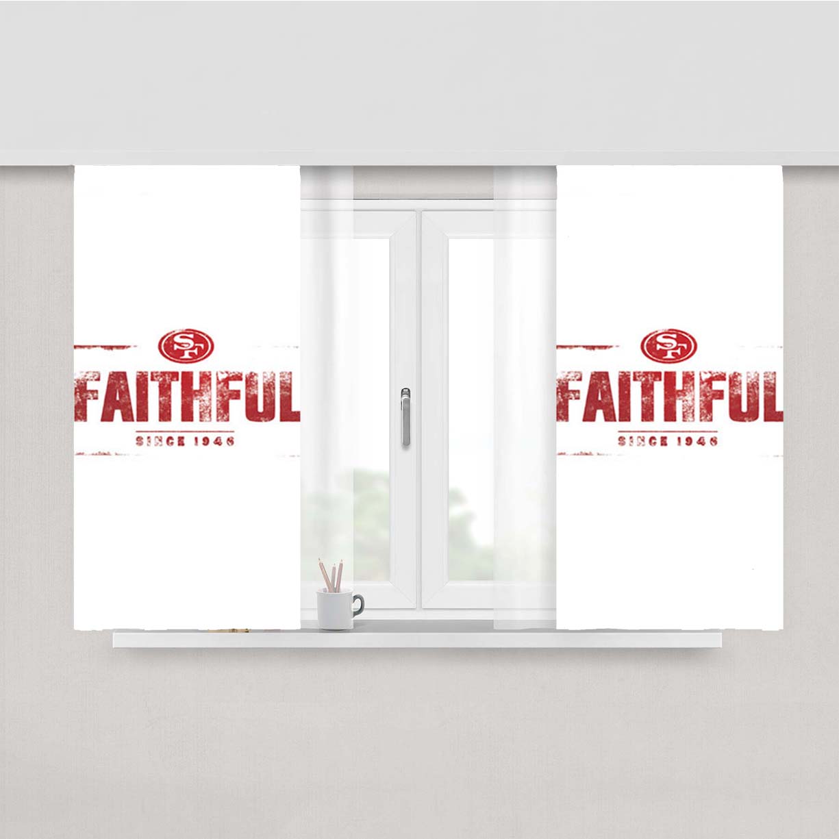 San Francisco 49Ers Faithful Peach Skin Window Curtains