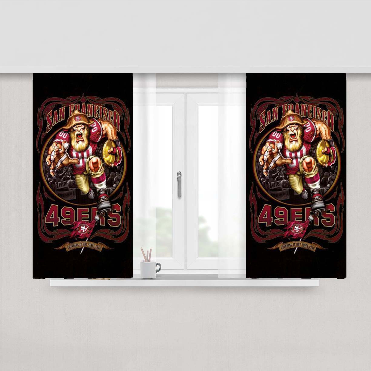 San Francised 49Ers Peach Skin Window Curtains