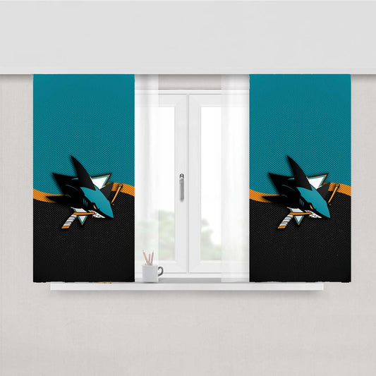 San Jose Sharks Logo Jersey Peach Skin Window Curtains