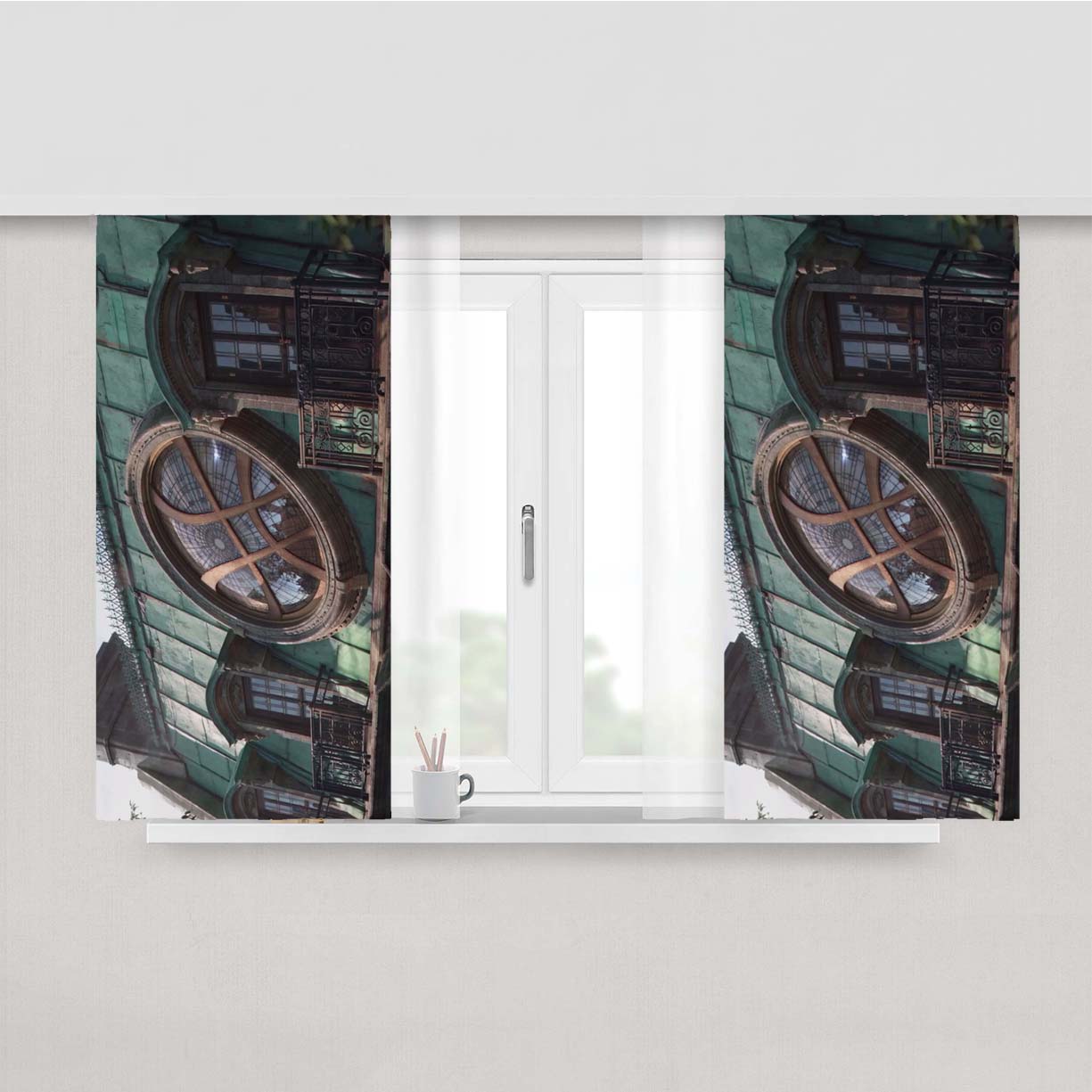 Sancto Sanctorum Hindi Logo Doctor Strange Peach Skin Window Curtains