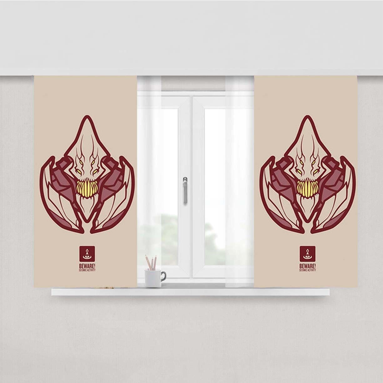 Sand King Minimal Peach Skin Window Curtains