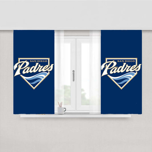 Sandiego Padres Baseball Logo Blue Peach Skin Window Curtains