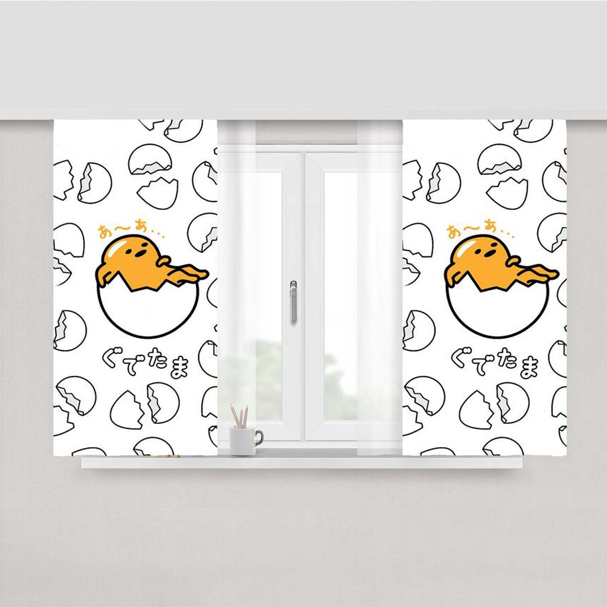 Sanrio Gudetama The Lazy Egg Peach Skin Window Curtains