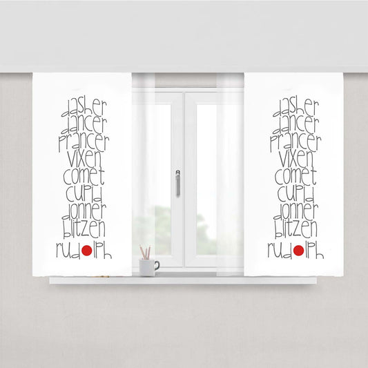 Santa Deers Rudolph Peach Skin Window Curtains