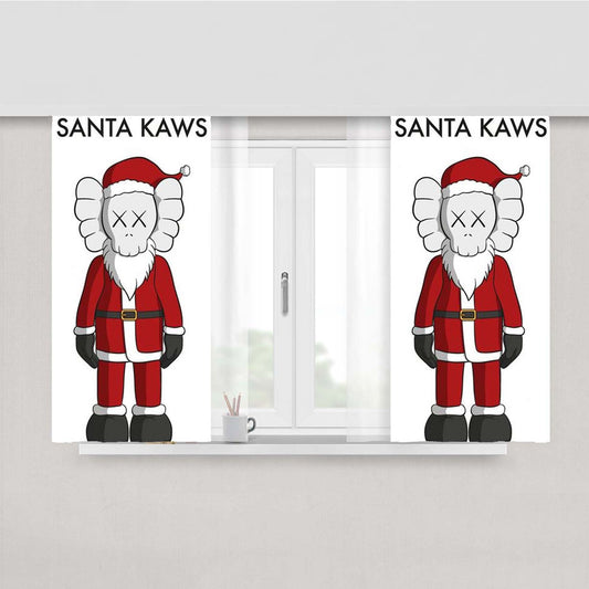 Santa Kaws By Santa Claus Peach Skin Window Curtains