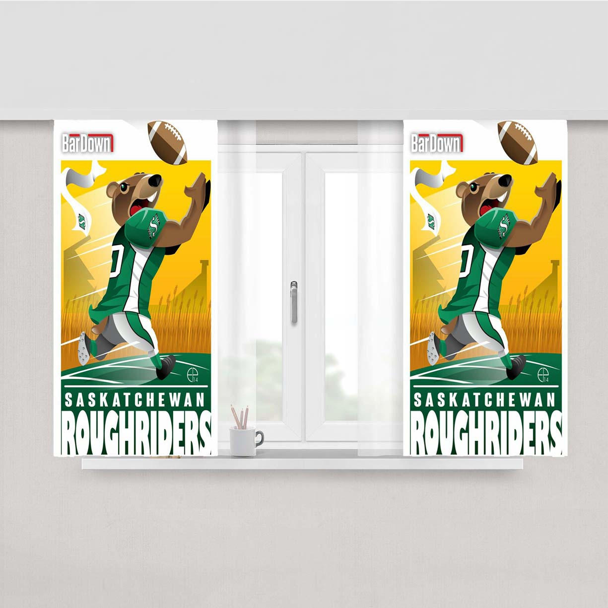 Saskatchewan Roughriders Peach Skin Window Curtains