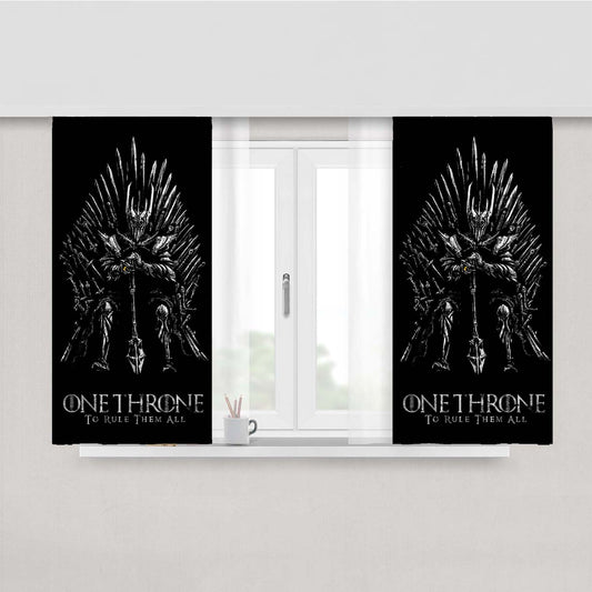 Sauron On Iron Throne Peach Skin Window Curtains