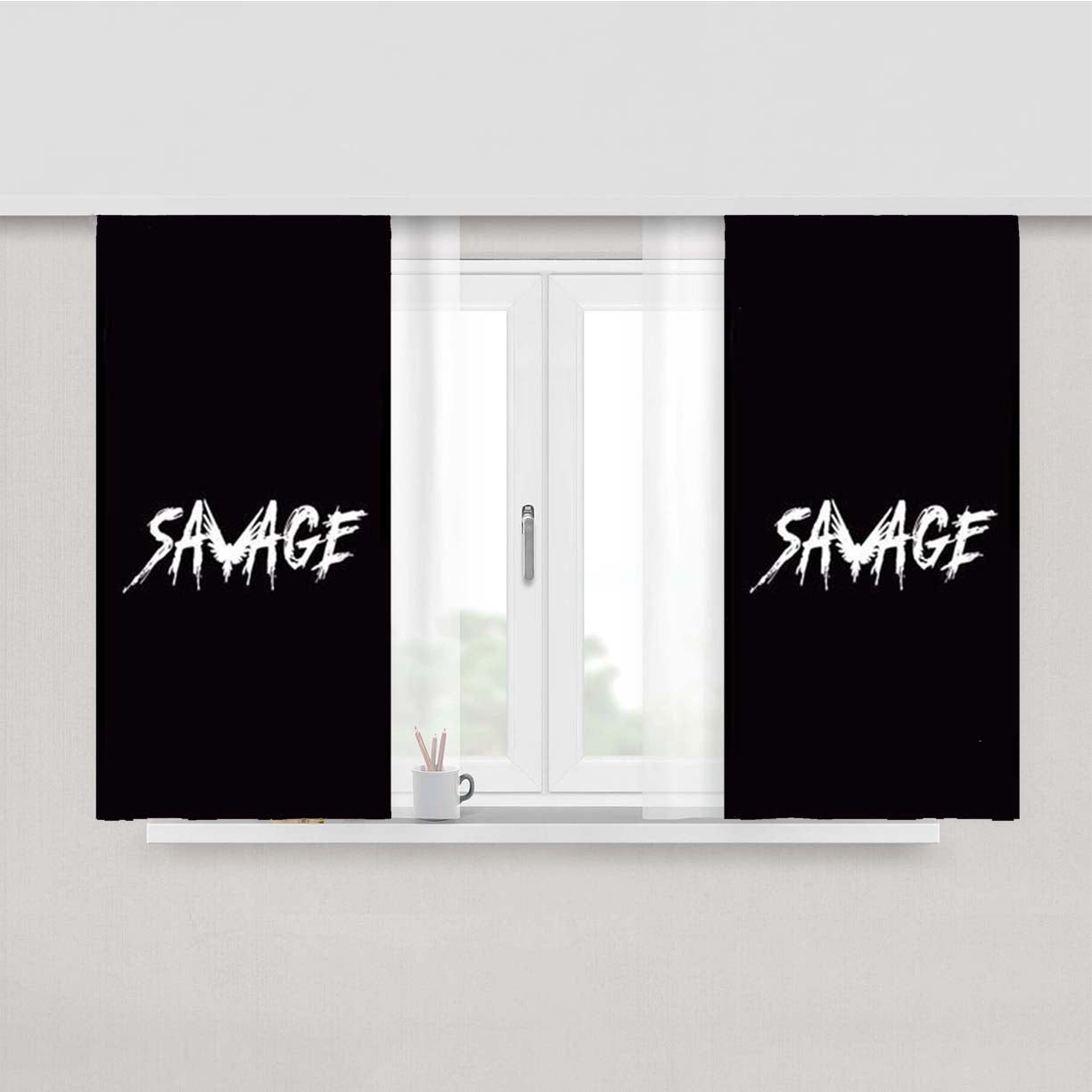 Savage Peach Skin Window Curtains