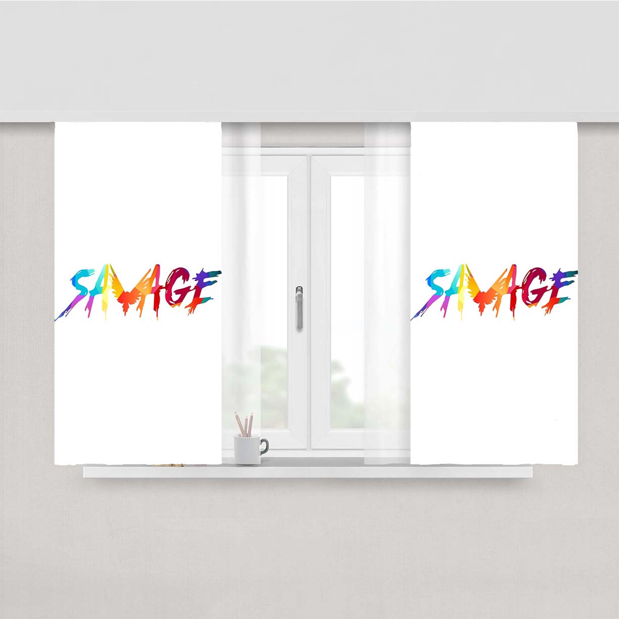 Savage Multic Peach Skin Window Curtains