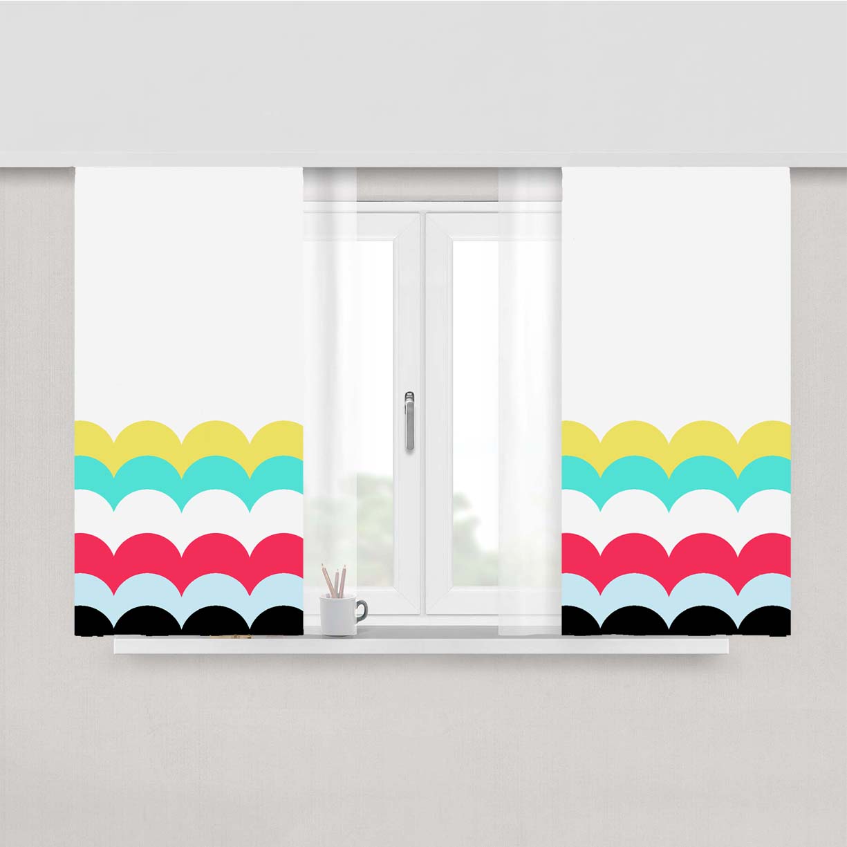 Scallop Collection Peach Skin Window Curtains